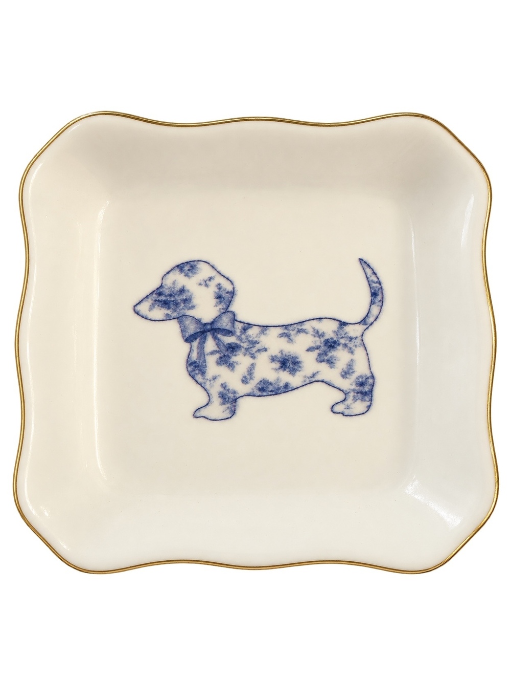 Blue Dachshund Trinket Dish